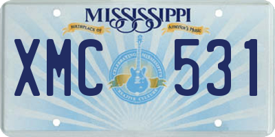MS license plate XMC531