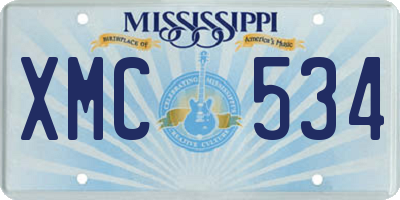 MS license plate XMC534