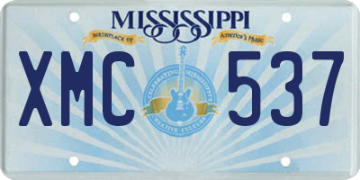 MS license plate XMC537