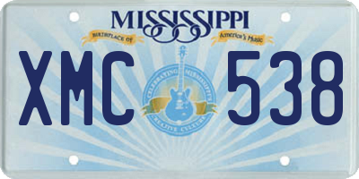 MS license plate XMC538
