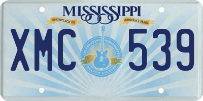 MS license plate XMC539