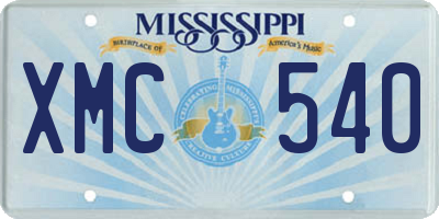 MS license plate XMC540