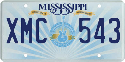 MS license plate XMC543