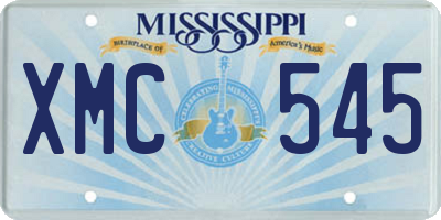 MS license plate XMC545