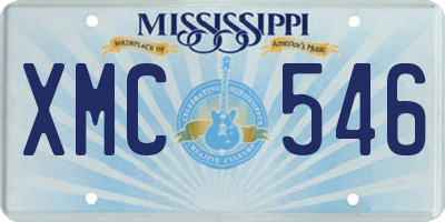 MS license plate XMC546