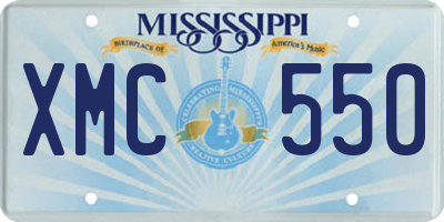 MS license plate XMC550