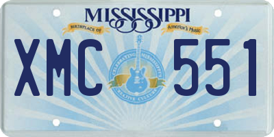 MS license plate XMC551
