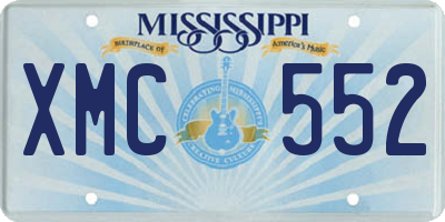 MS license plate XMC552