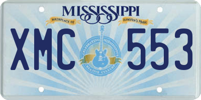 MS license plate XMC553