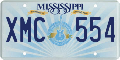 MS license plate XMC554