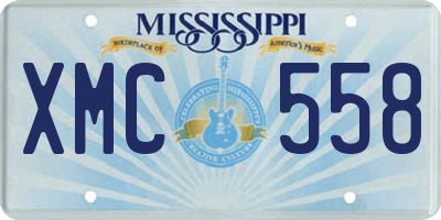 MS license plate XMC558