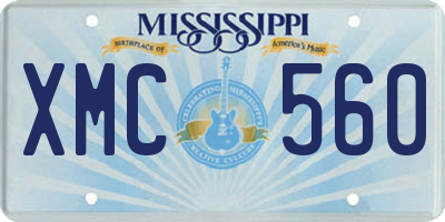 MS license plate XMC560