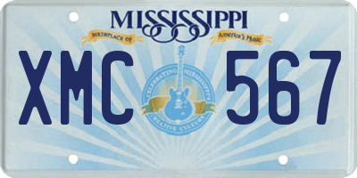 MS license plate XMC567