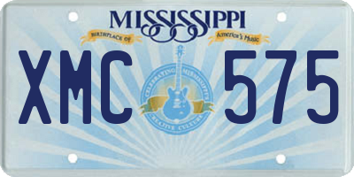 MS license plate XMC575