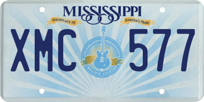 MS license plate XMC577