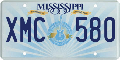 MS license plate XMC580