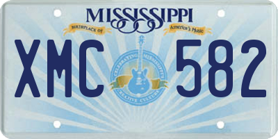 MS license plate XMC582