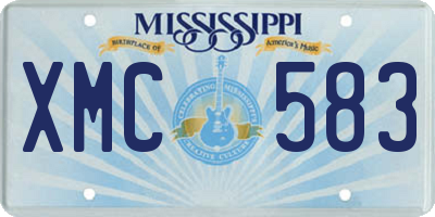 MS license plate XMC583