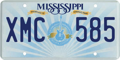 MS license plate XMC585