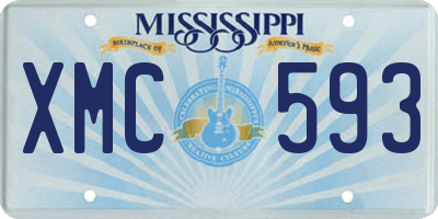 MS license plate XMC593
