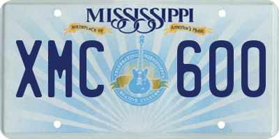 MS license plate XMC600