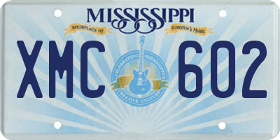 MS license plate XMC602