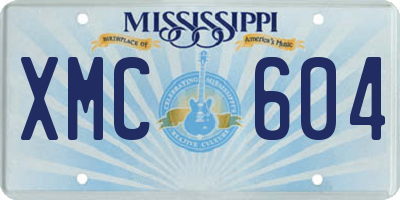 MS license plate XMC604