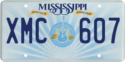 MS license plate XMC607