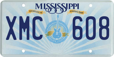 MS license plate XMC608