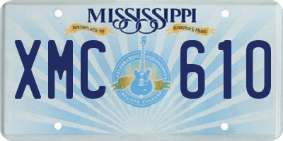 MS license plate XMC610