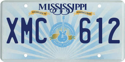 MS license plate XMC612