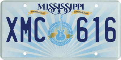MS license plate XMC616