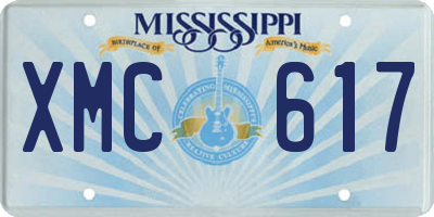 MS license plate XMC617