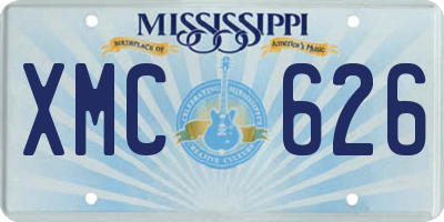 MS license plate XMC626