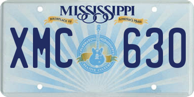 MS license plate XMC630