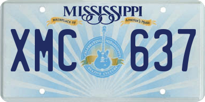 MS license plate XMC637