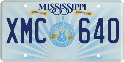 MS license plate XMC640