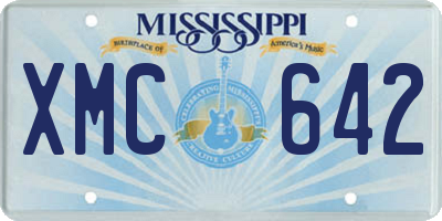 MS license plate XMC642