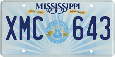 MS license plate XMC643
