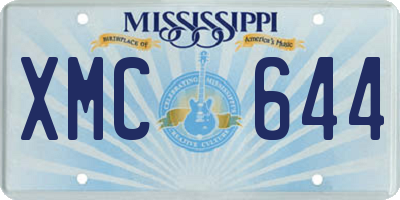 MS license plate XMC644