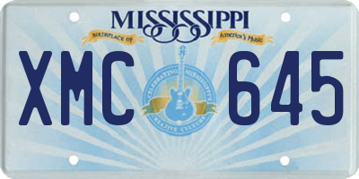 MS license plate XMC645