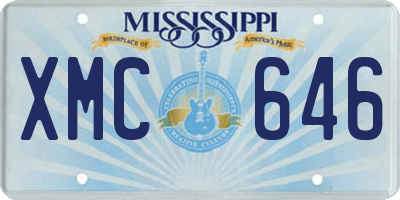 MS license plate XMC646