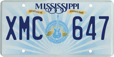 MS license plate XMC647