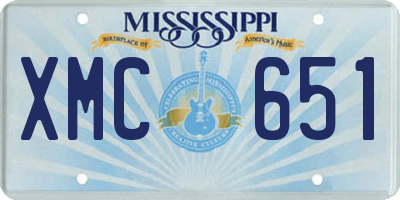 MS license plate XMC651