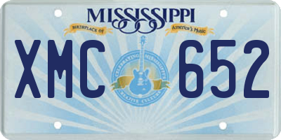 MS license plate XMC652