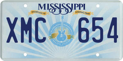 MS license plate XMC654