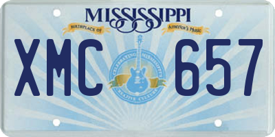 MS license plate XMC657