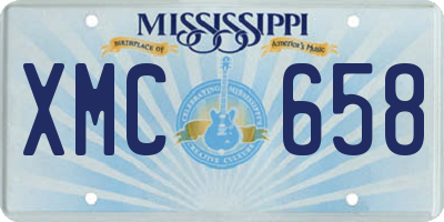 MS license plate XMC658