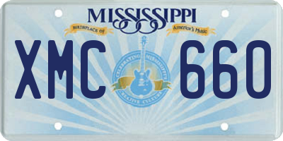 MS license plate XMC660