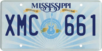 MS license plate XMC661